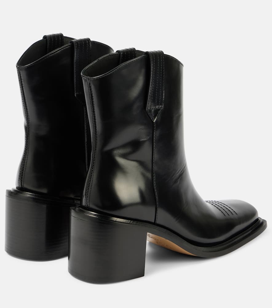 SOULIERS MARTINEZ POLISHED LEATHER ANKLE BOOTS