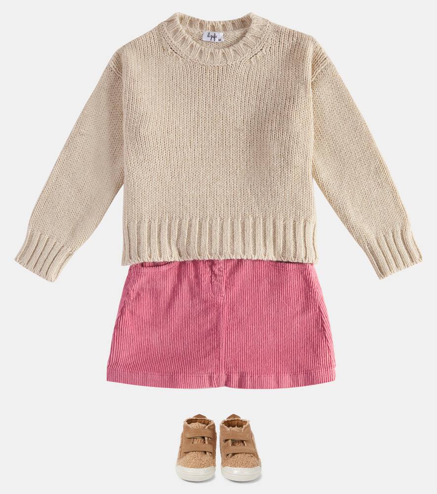 Il Gufo Ribbed-knit Sweater In Beige
