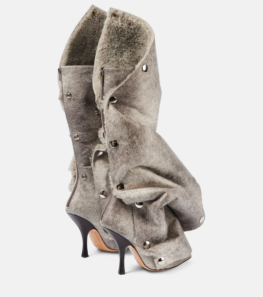 Y/project Snap Faux Leather Knee-high Boots In Grey