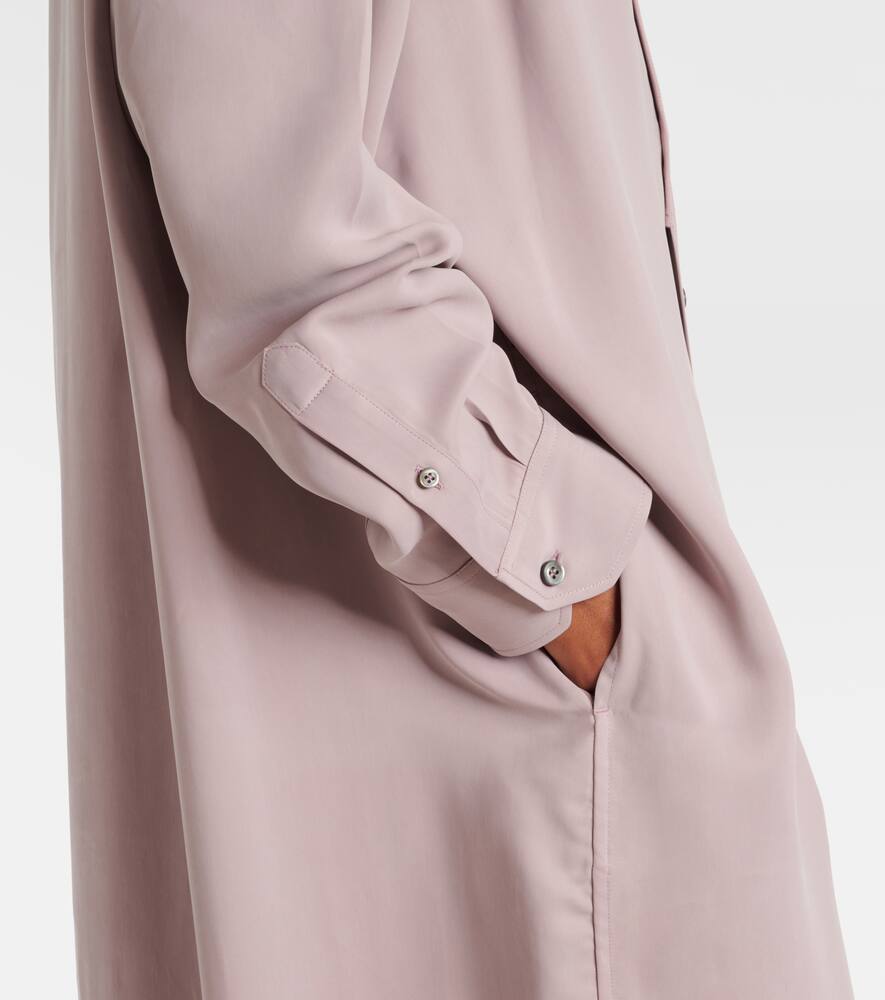 Y/project Turtleneck Mesh-trimmed Shirt Dress In Purple
