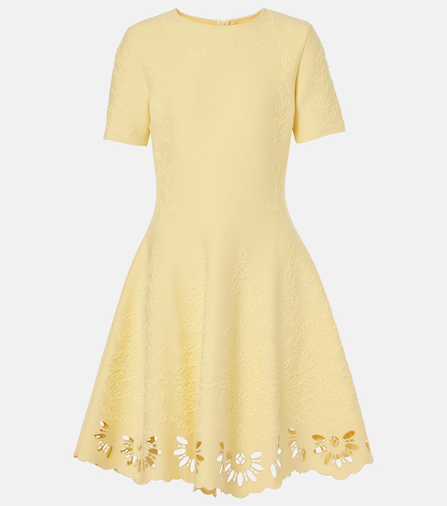Eyelet jacquard minidress