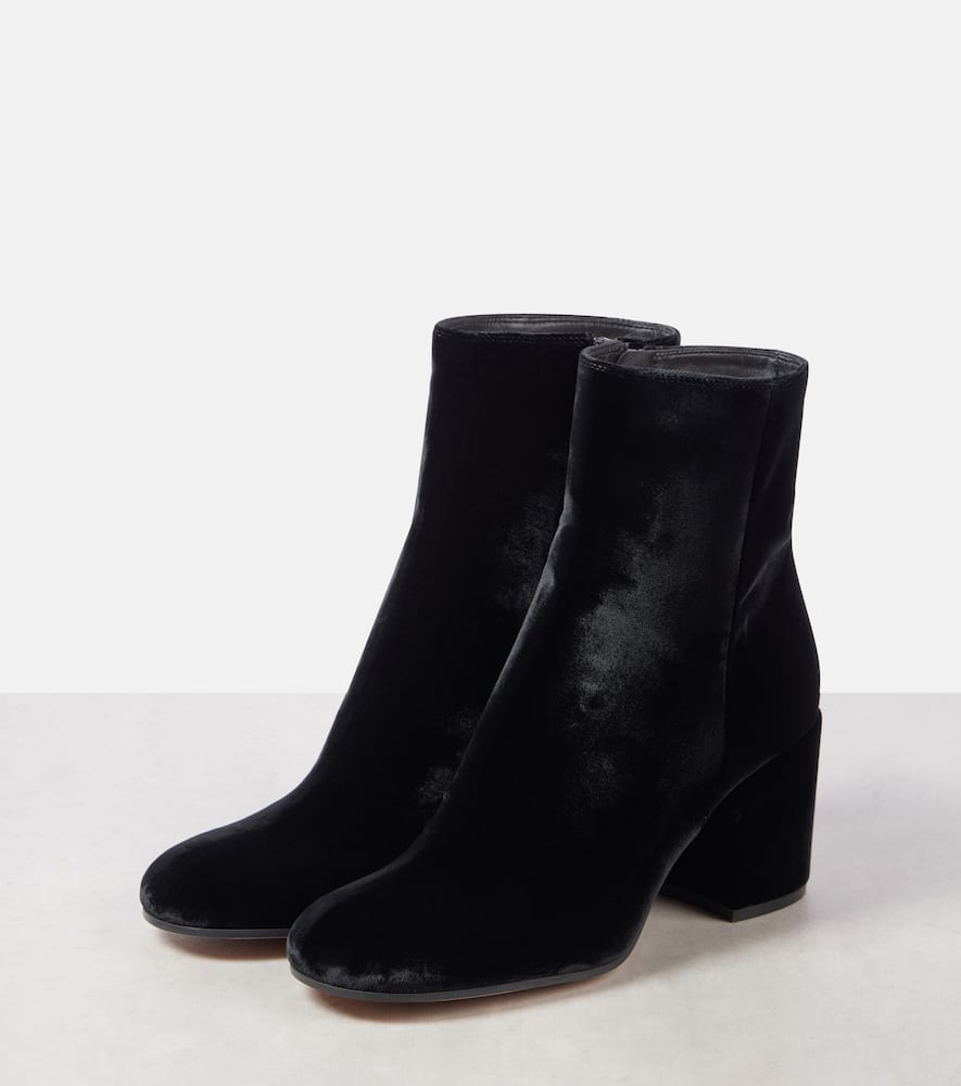 Shop Gianvito Rossi Joelle 70 Velvet Booties In Black