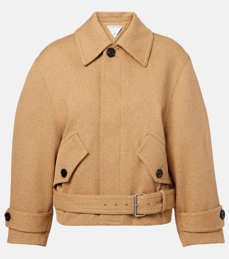 Cotton-blend frissé bomber jacket
