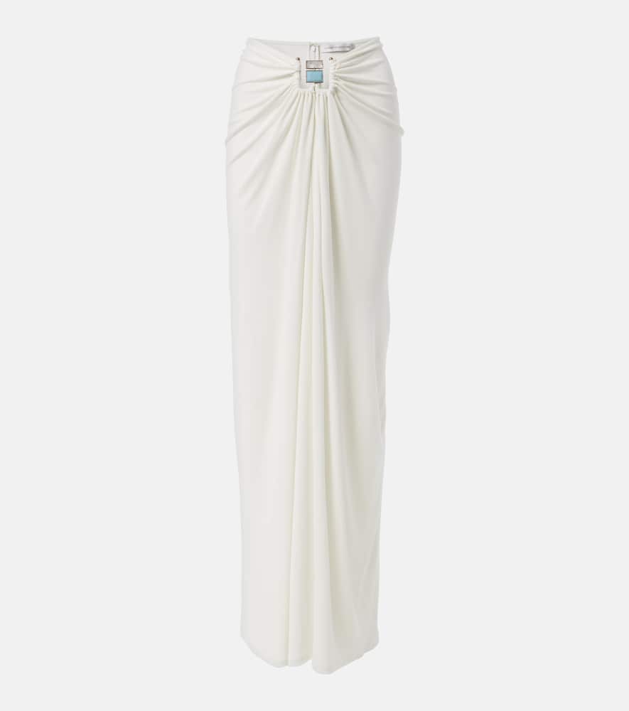 Duo Bezel embellished jersey maxi skirt