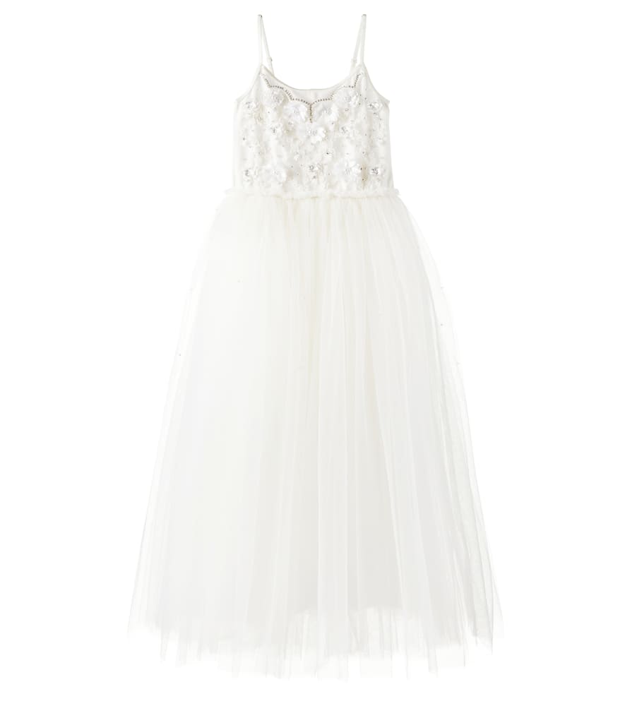Tutu Du Monde White Lotus Sequined Tulle Dress In Weiss