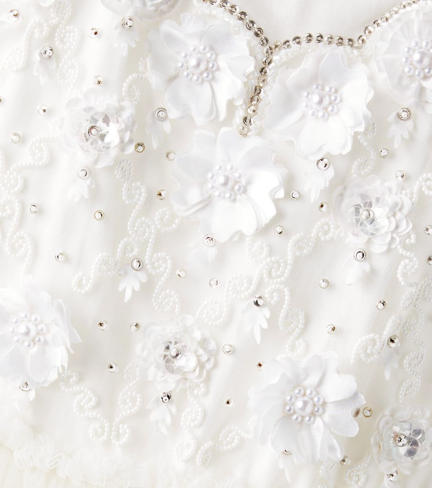 Tutu Du Monde White Lotus Sequined Tulle Dress In Weiss