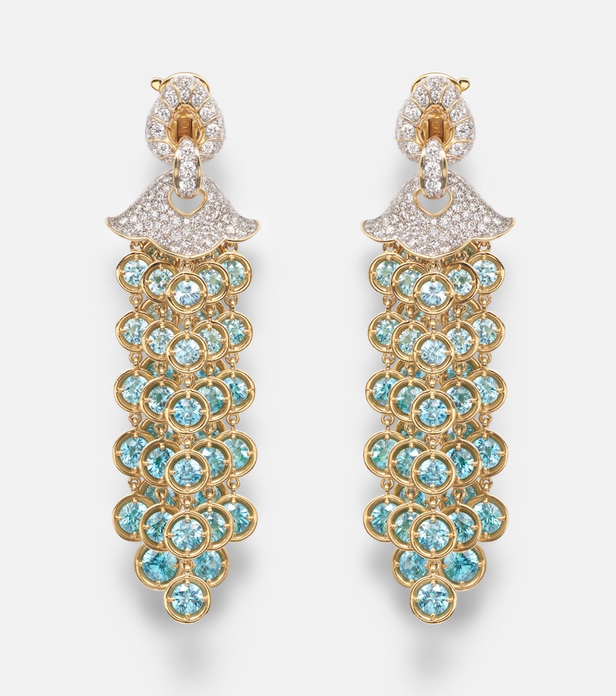 Marina B Pampilles 18kt gold drop earrings with diamonds and zircons - Women's Jewelry And Watches