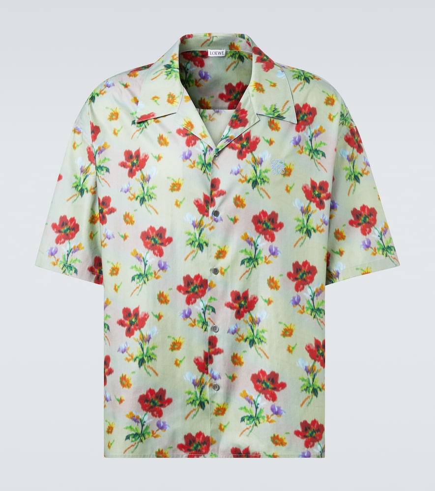 LOEWE Loewe Floral cotton and silk twill bowling shirt　ロエベ フローラル コットン&シルクツイル ボーリングシャツ