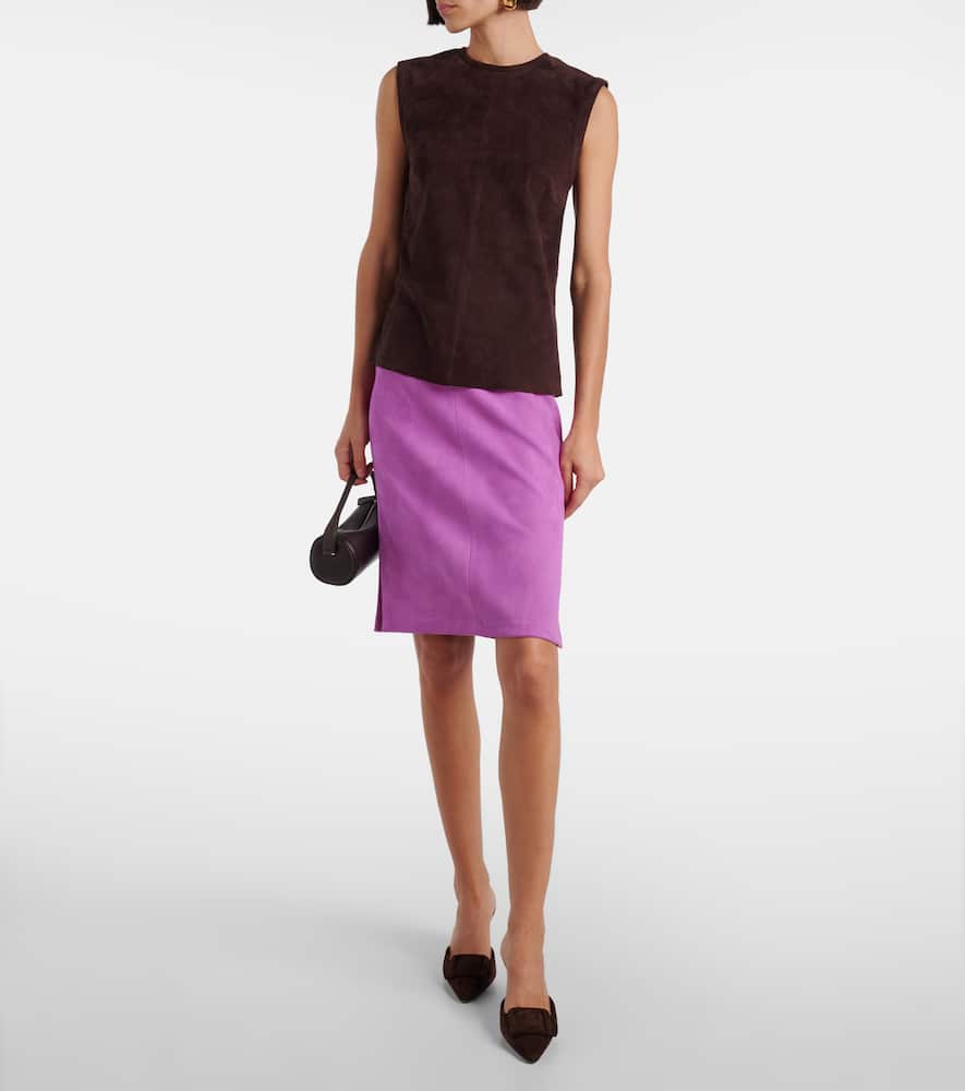 Stouls Gin Suede Pencil Skirt In Purple