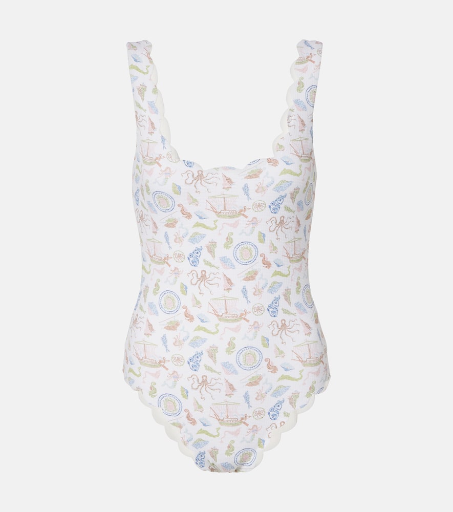 Palm Springs printed scalloped swimsuit