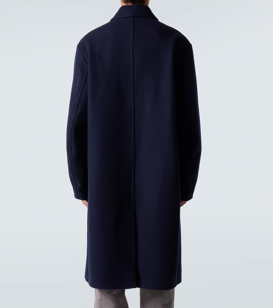 Dries Van Noten Wool-blend Twill Overcoat In Blue
