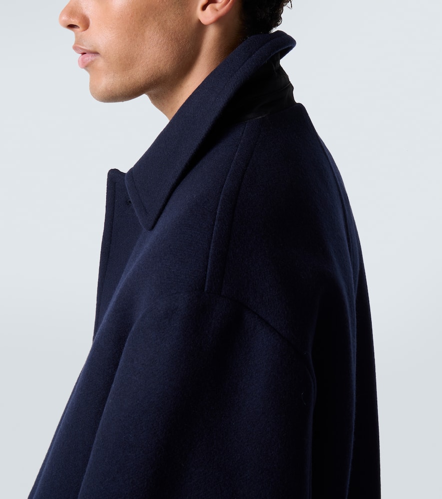 Dries Van Noten Wool-blend Twill Overcoat In Blue