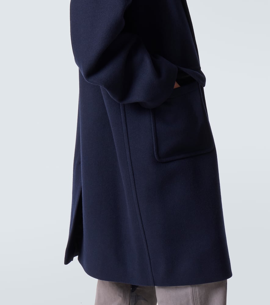 Dries Van Noten Wool-blend Twill Overcoat In Blue
