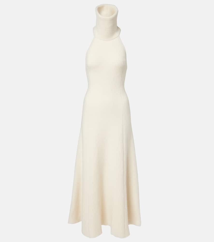 Magda Butrym Maxikleid Aus Wolle, Seide Und Kaschmir In White