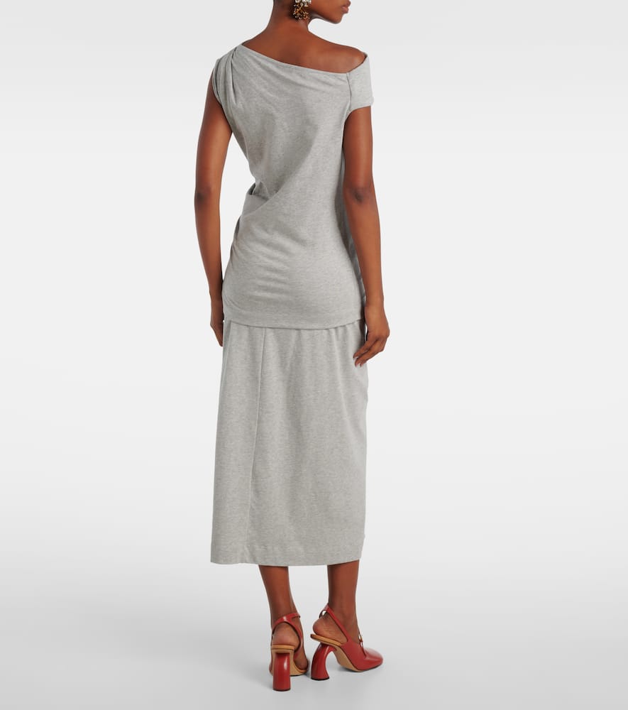 Dries Van Noten Top Aus Baumwoll-jersey In Gray