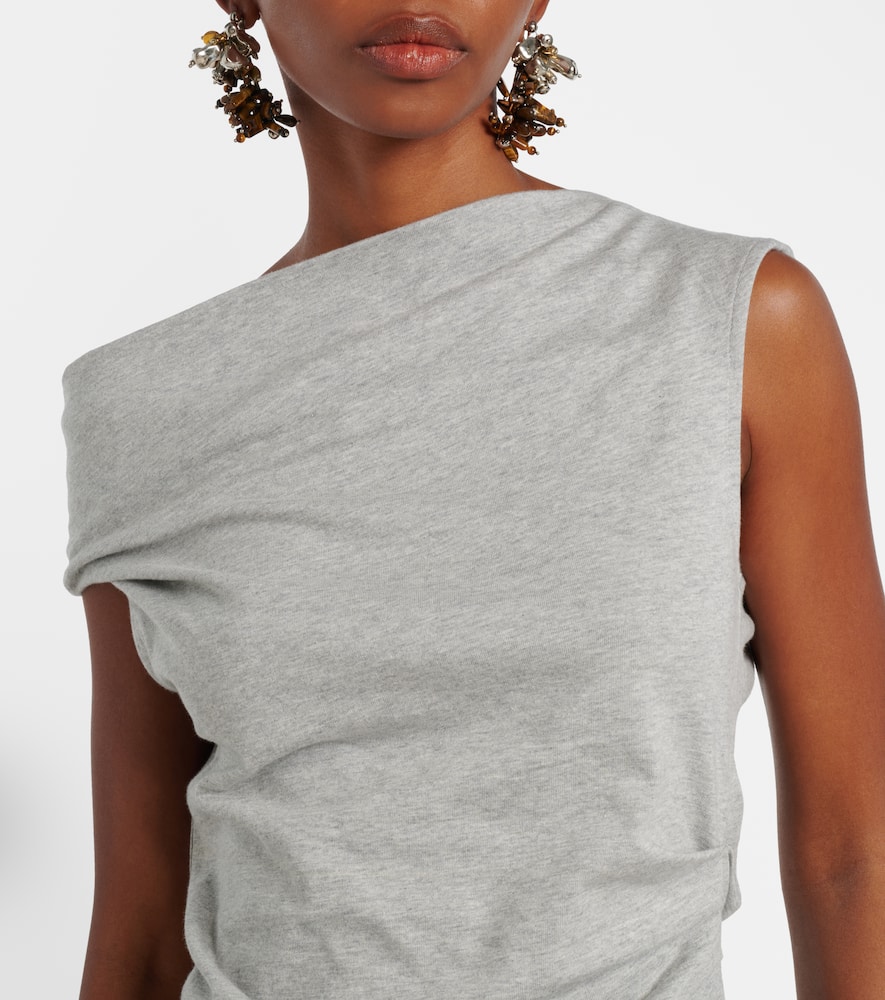 Dries Van Noten Top Aus Baumwoll-jersey In Gray