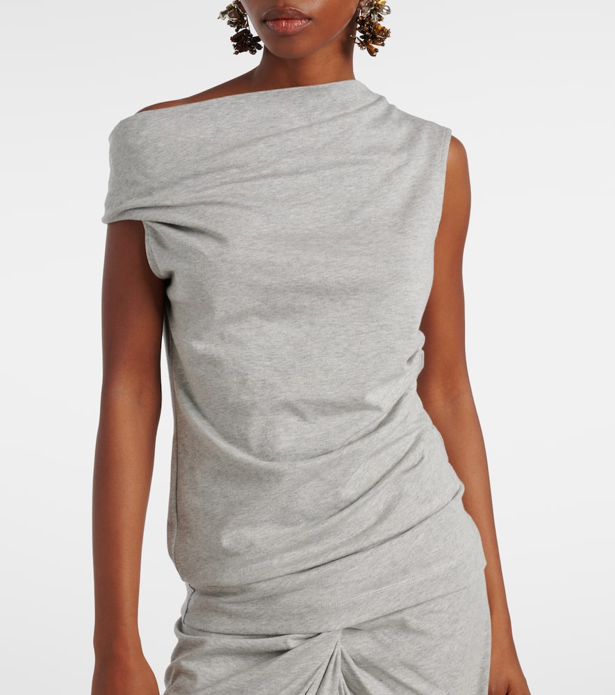 Dries Van Noten Top Aus Baumwoll-jersey In Gray