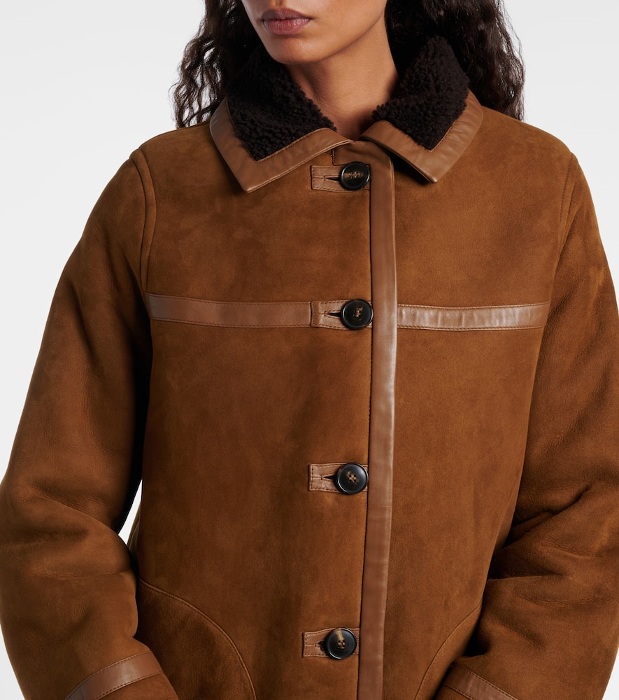 Yves Salomon Reversible Shearling Coat In Brown