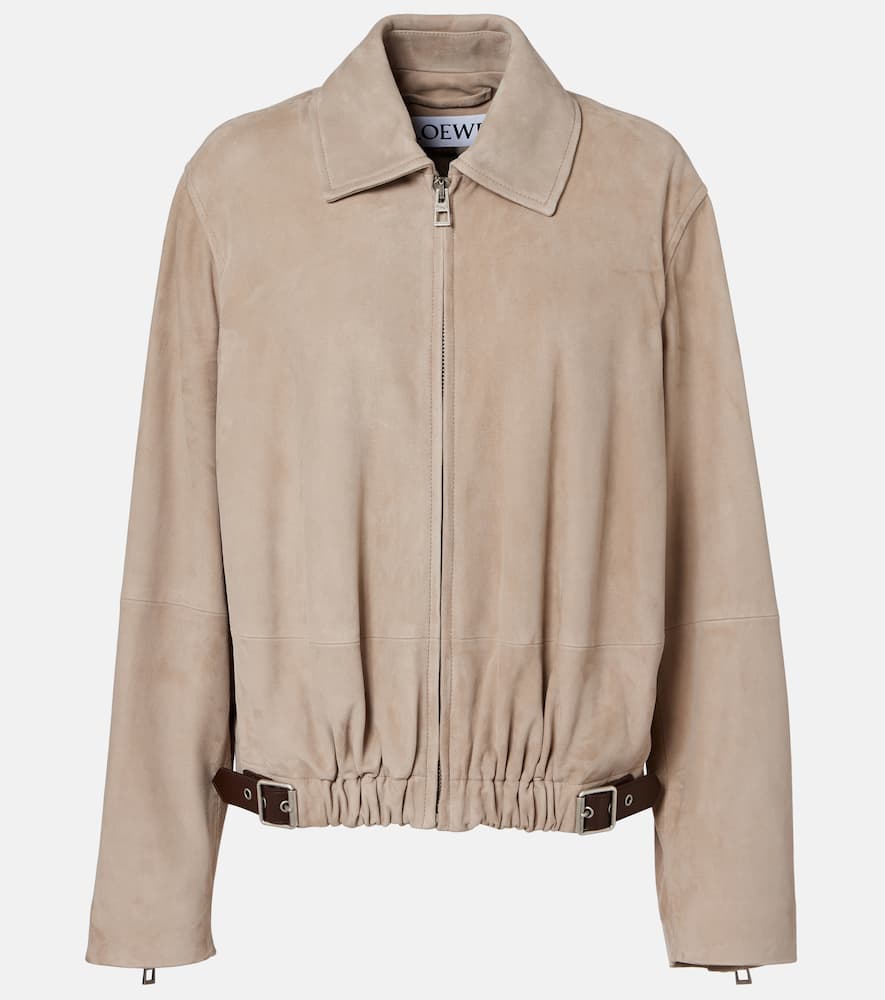 Loewe Suede Jacket In Neutral