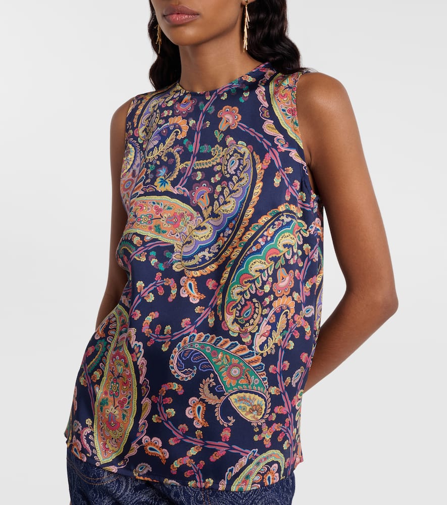 Etro Semi-sheer Jacquard Blouse In Multi