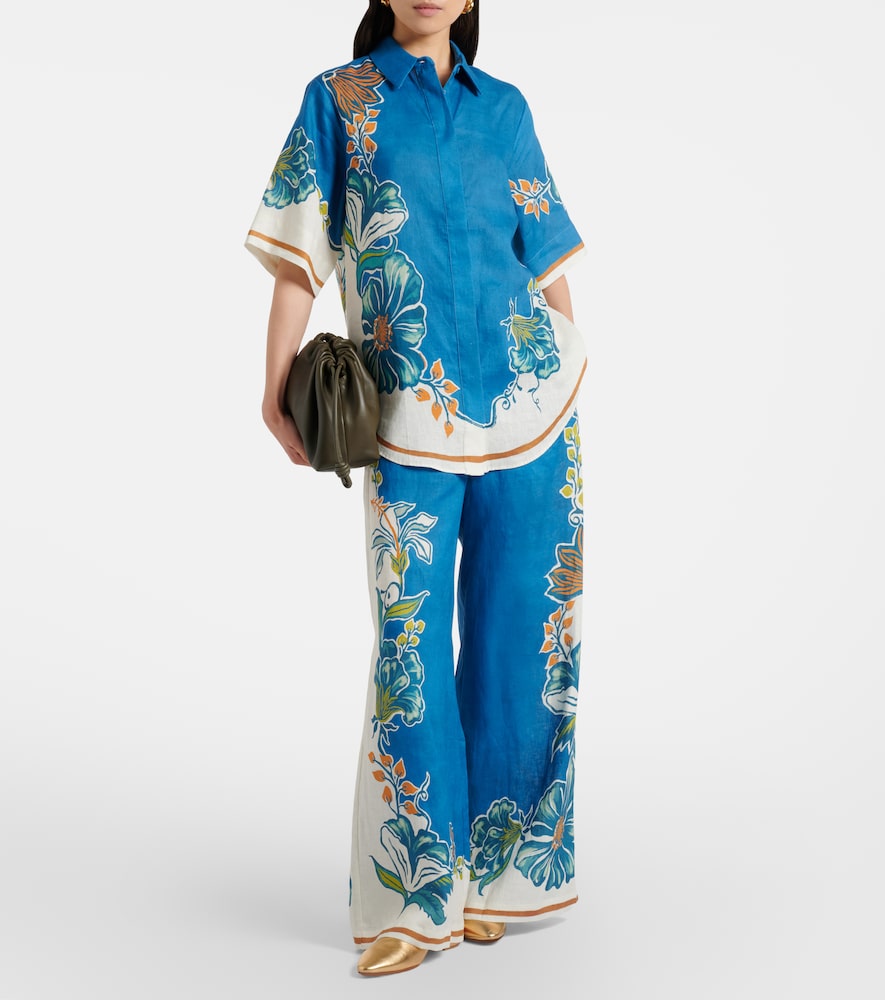Alémais Luda floral linen palazzo pants