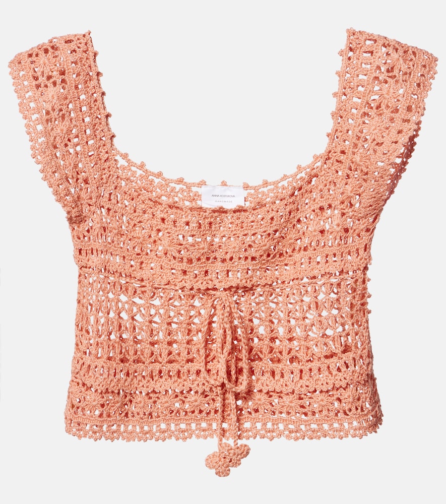 Anna Kosturova Deauville crochet cotton crop top