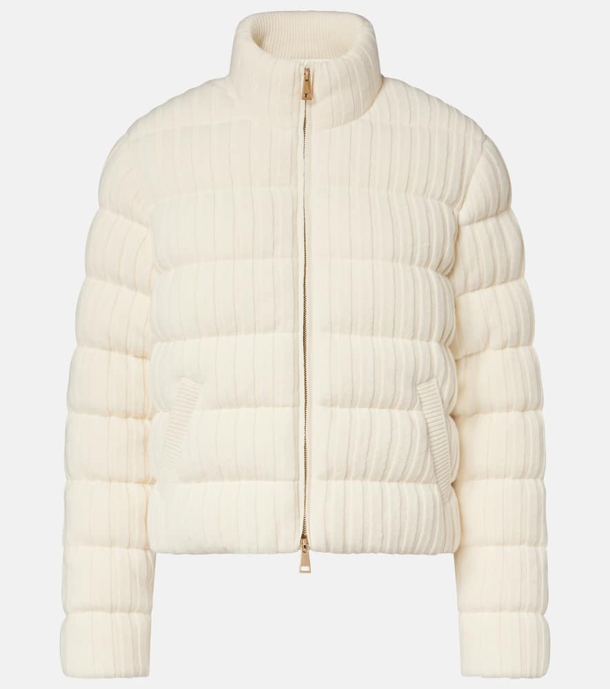 Moncler Wool And Cashmere Down Jacket In White