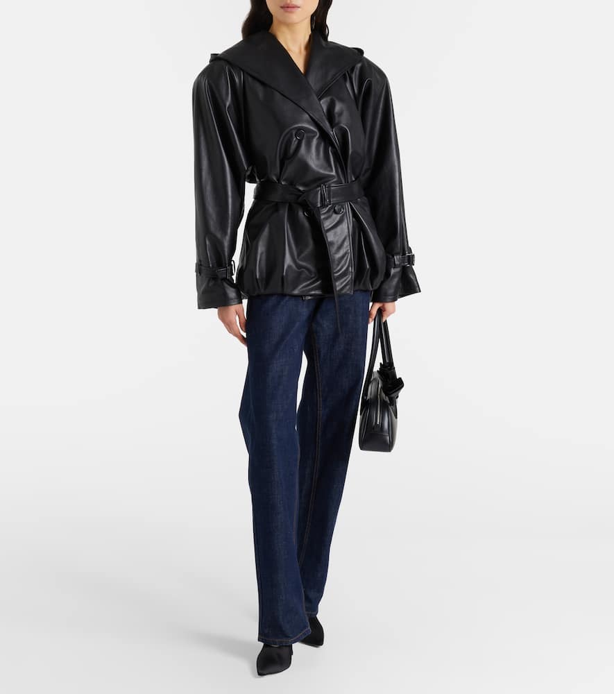 Magda Butrym Hooded Leather Jacket In Black