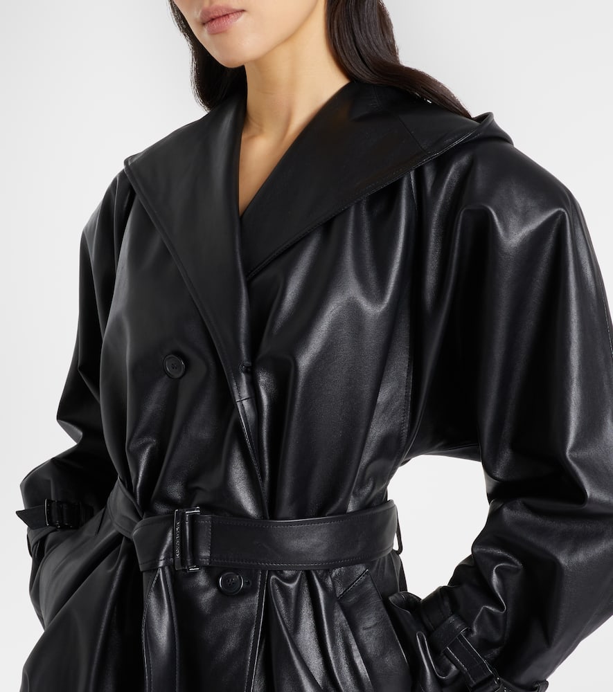 Magda Butrym Hooded Leather Jacket In Black
