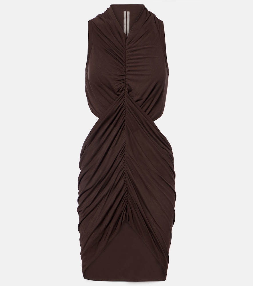 Rick Owens Sunpeel cutout gathered minidress
