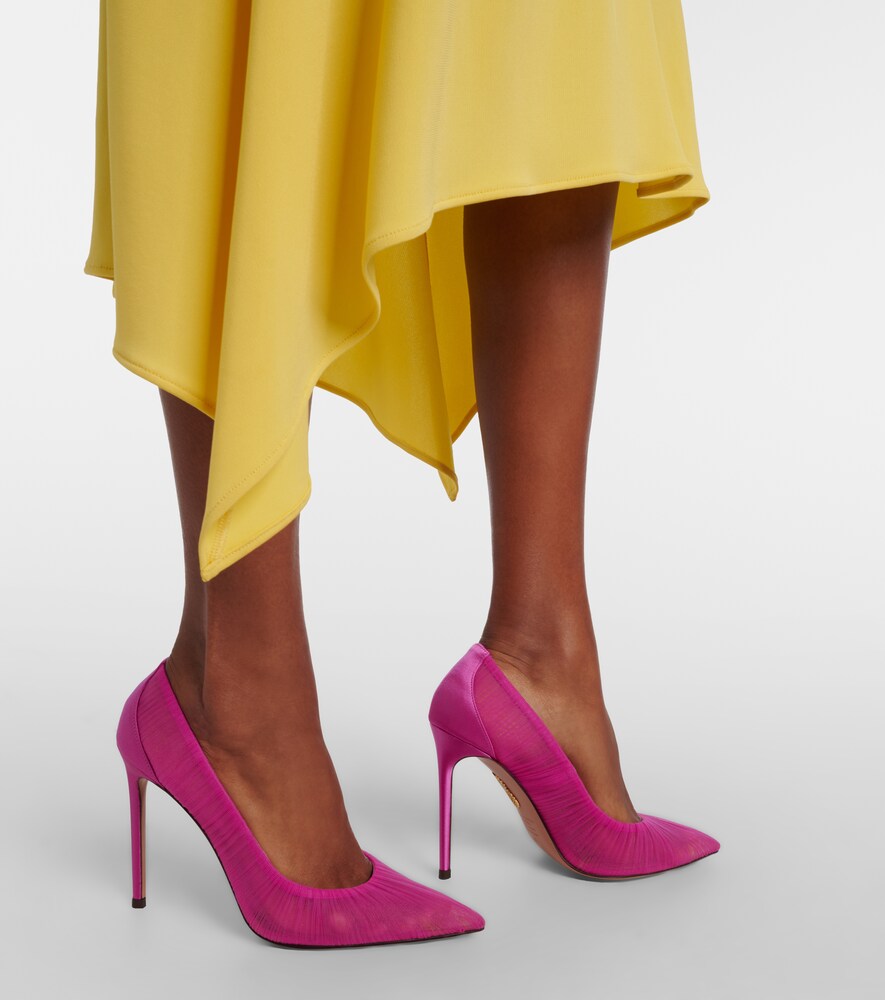 Aquazzura Voile 105 satin-trimmed tulle pumps
