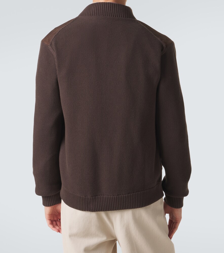  Slowear Slowear Cotton-trimmed Suede Bomber Jacket 