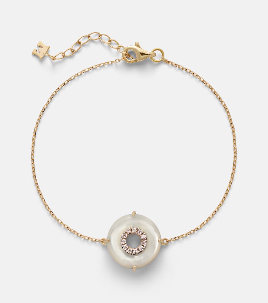 Mateo 14kt gold bracelet with diamonds and pearls