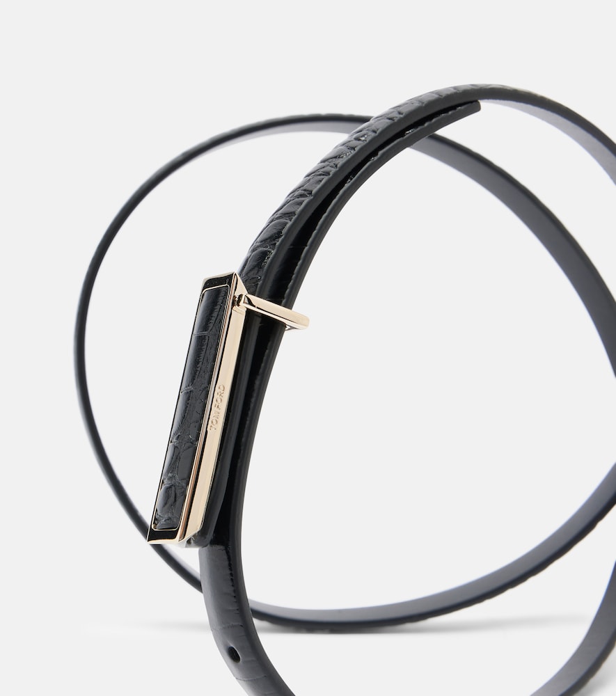  Tom Ford Tom Ford Croc-effect Patent Leather Belt 