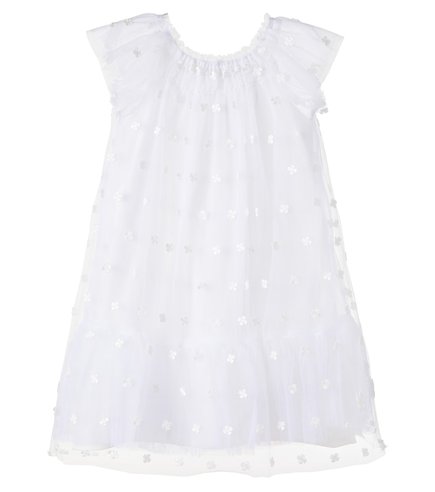 Bonpoint White Lisabeth Embroidered Tulle Dress Y Size 4 - Mytheresa