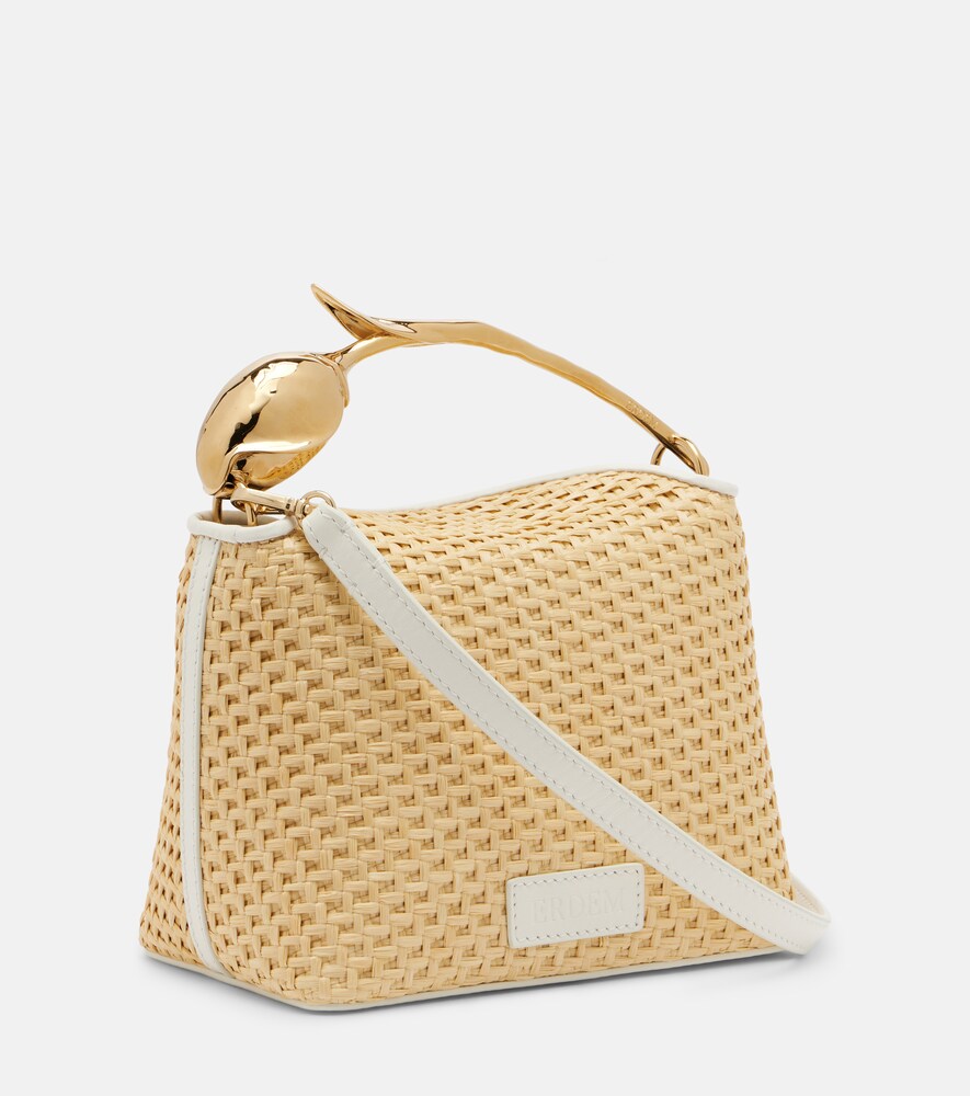  Erdem Erdem Henkeltasche Bloom Mini Aus Raffiabast Mit Leder 