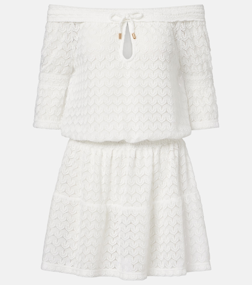Miniabito Flo in crochet di cotone e lino