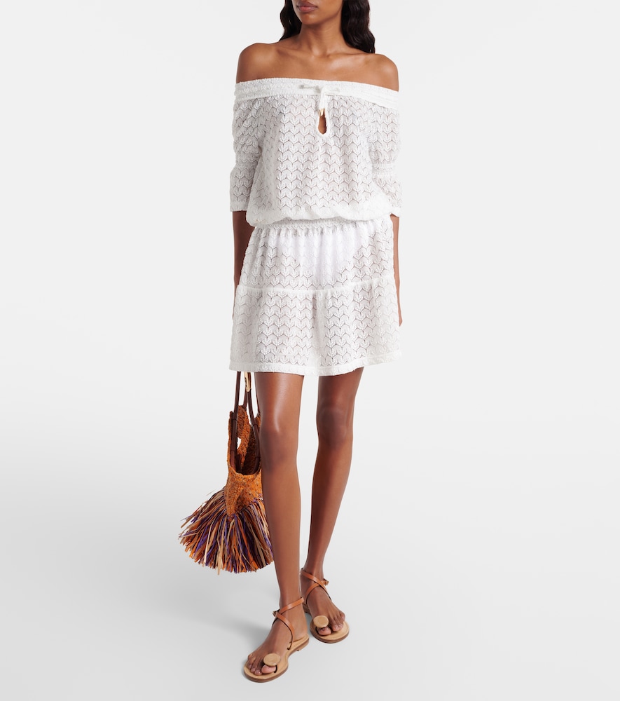 Melissa Odabash Flo crochet cotton and linen minidress