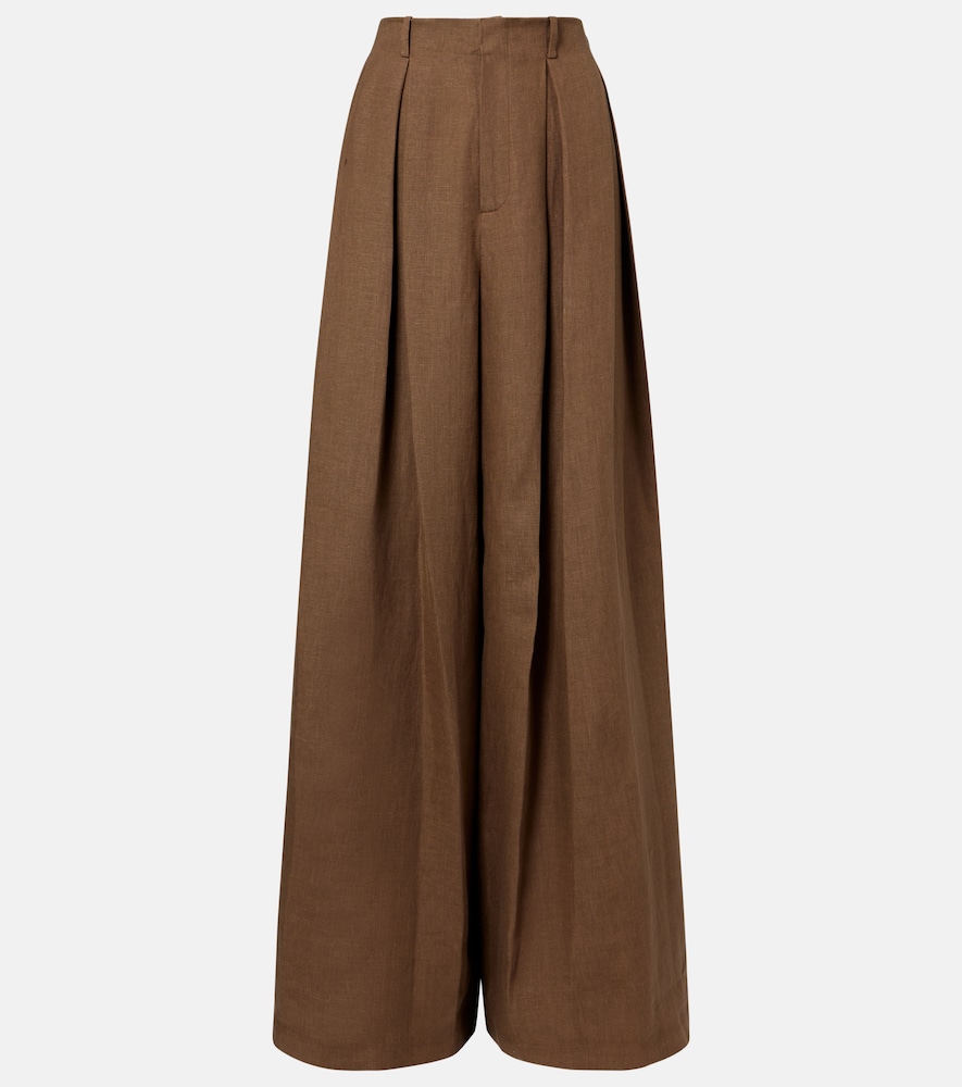 Pantaloni Greer in lino, cashmere e seta