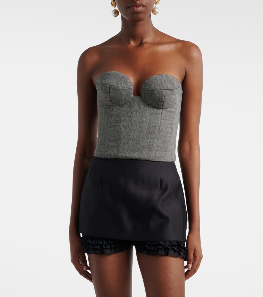  Magda Butrym Magda Butrym Herringbone Wool-blend Bustier Top 