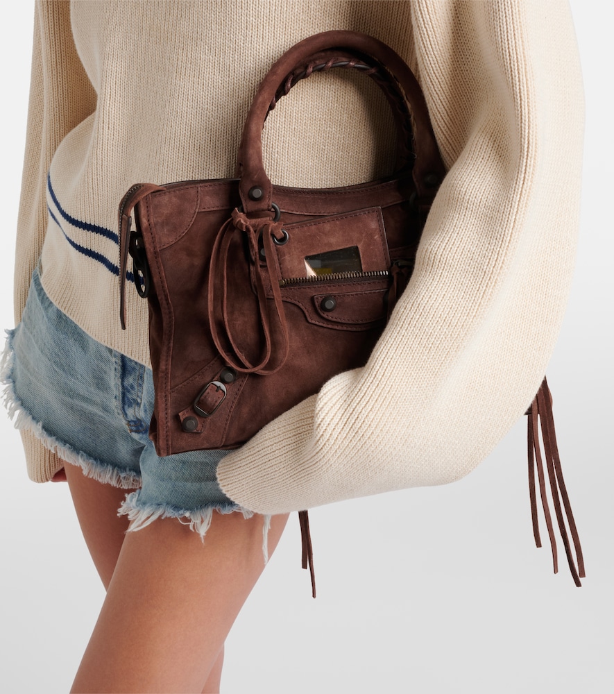Balenciaga Le City Small suede top-handle bag