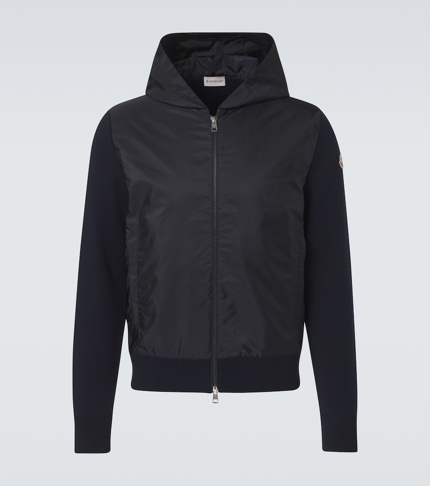 Moncler Men's Blue Tricot Hooded Cotton-Blend Jacket UK Size 42 - Mytheresa
