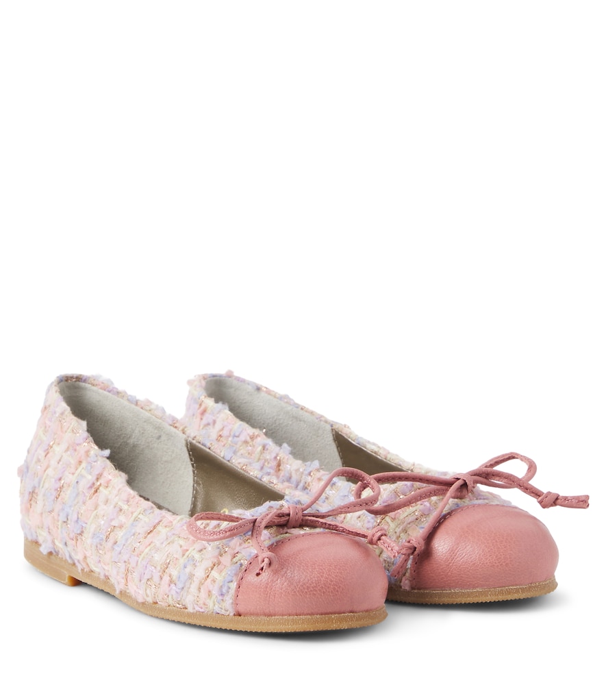PèPè Ballerinas aus Bouclé mit Leder
