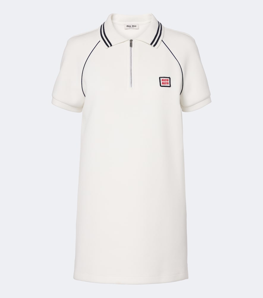 Miu Miu Cotton Piqué Polo Dress In White