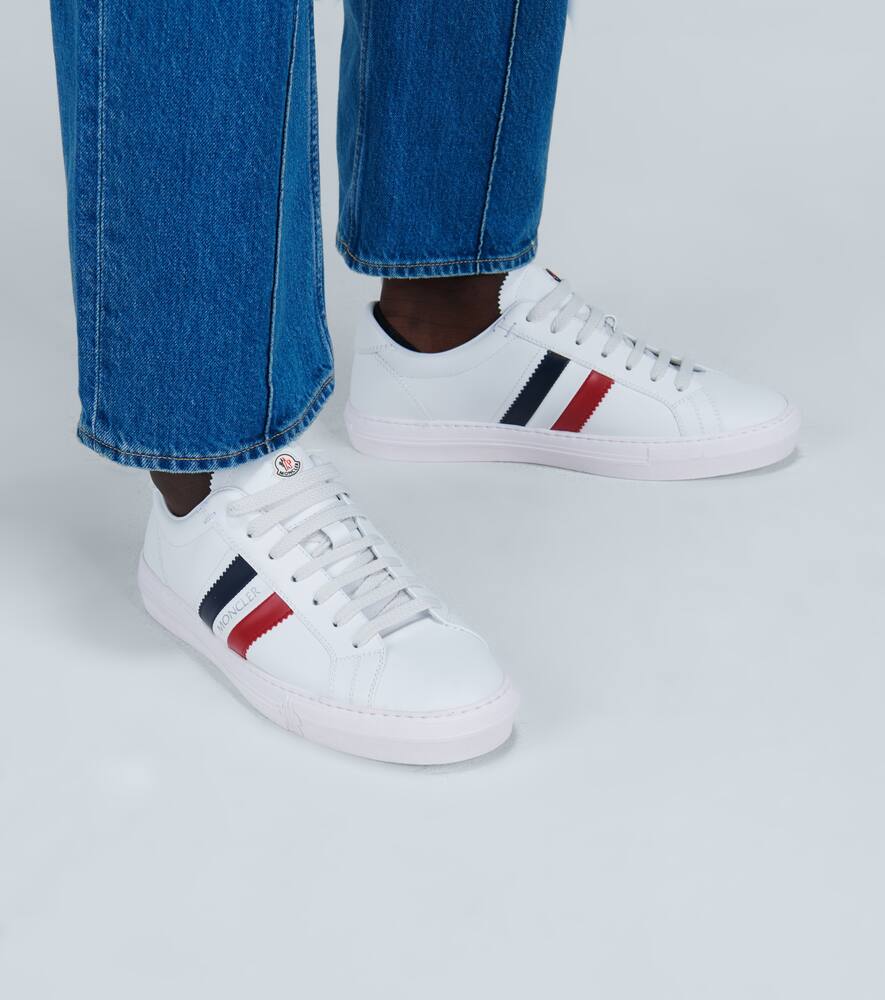 MONCLER MONACO LEATHER SNEAKERS,P00455875