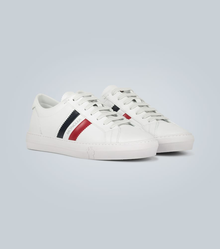 MONCLER MONACO LEATHER SNEAKERS,P00455875