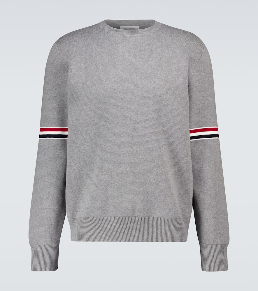 Thom Browne Tricolor Inlay Milano stitch cotton sweater