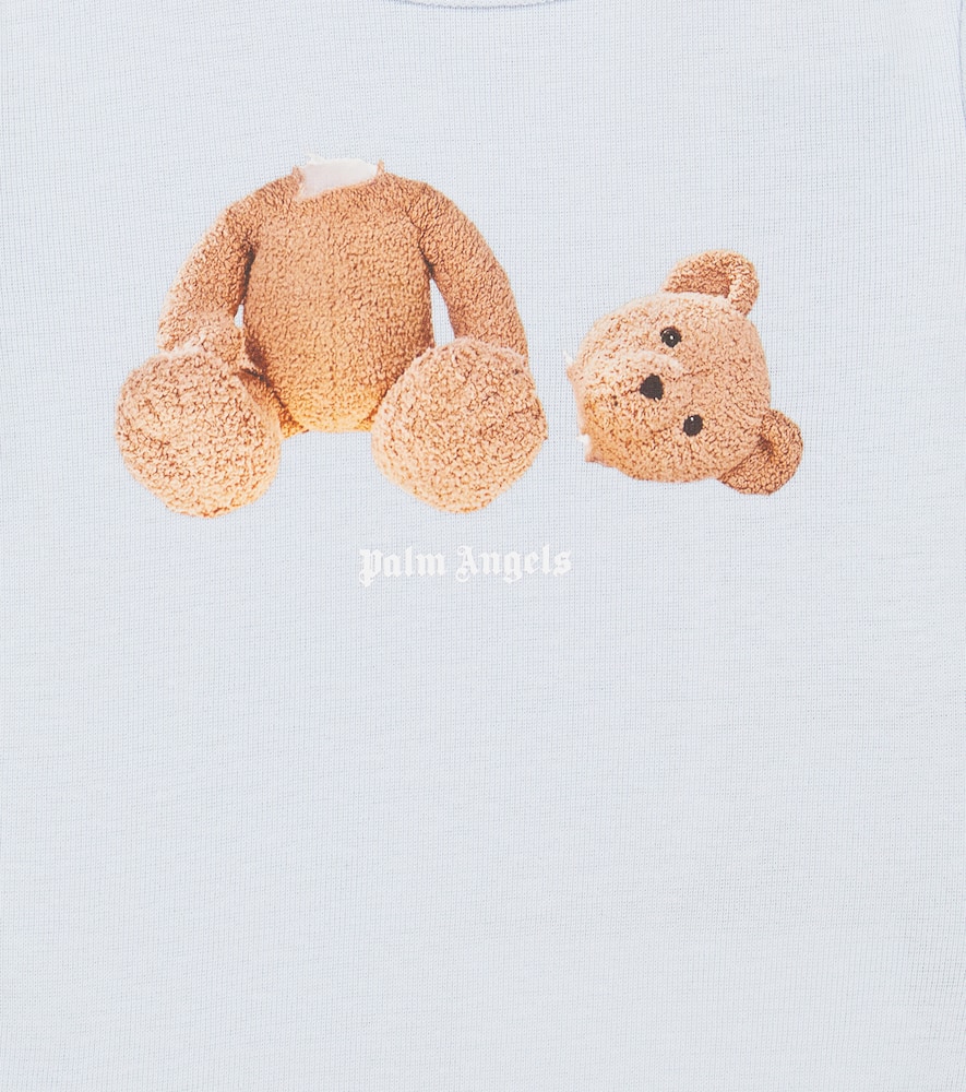Palm Angels Baby Bedruckter Strampler Aus Baumwolle In Baby Blue Brown