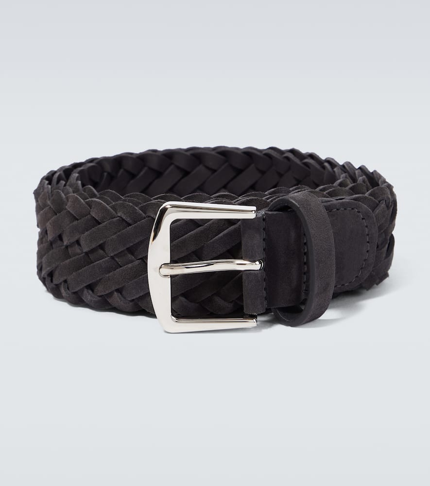 Shop Loro Piana Alsavel Leather Belt In Caviar