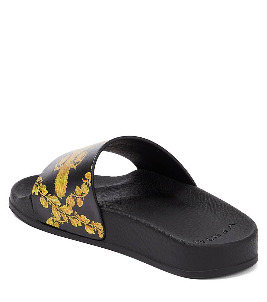 Versace Medusa Rubber Slides In Black